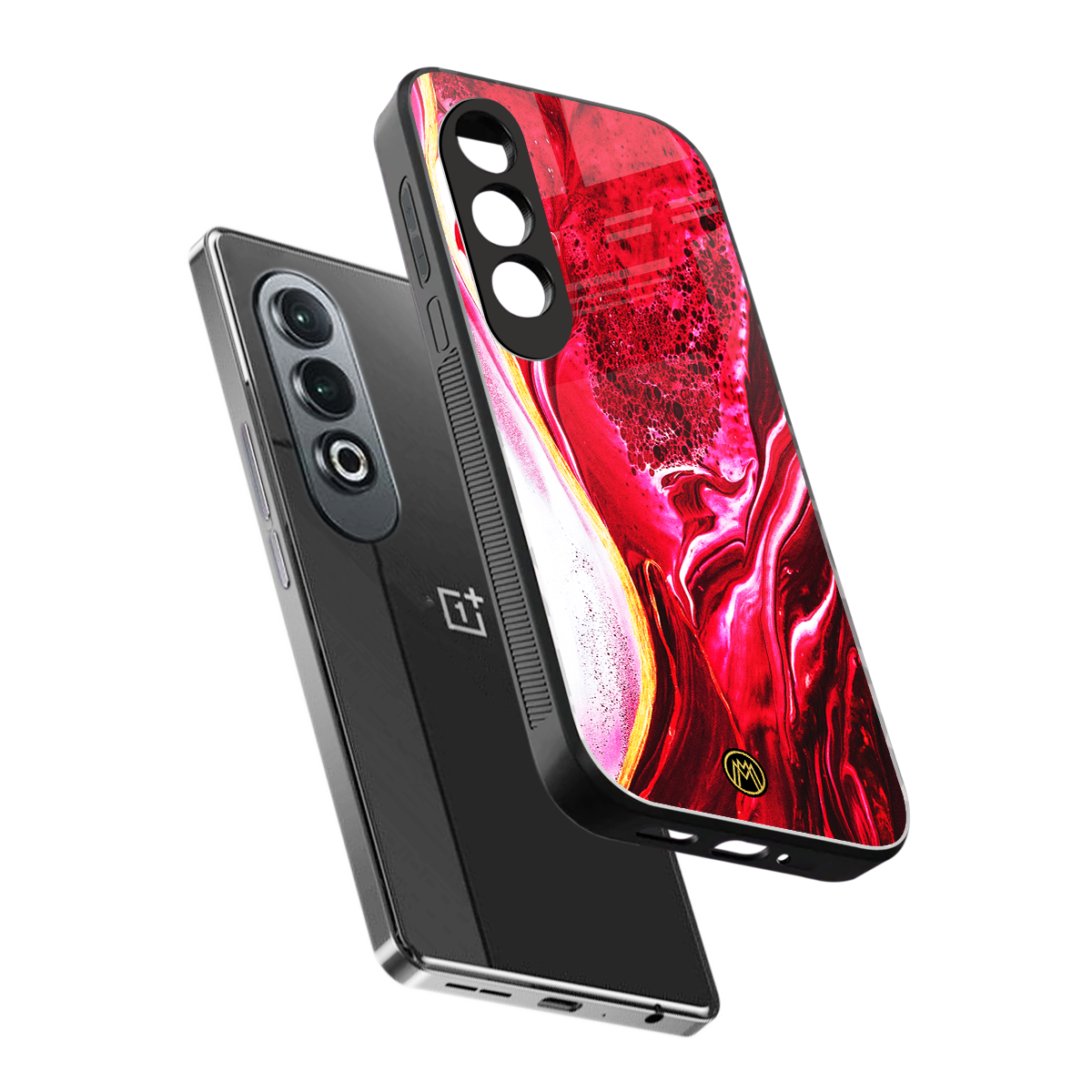 magical pink liquid marble back phone cover | glass case for oneplus nord ce 4