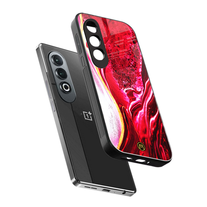 magical pink liquid marble back phone cover | glass case for oneplus nord ce 4