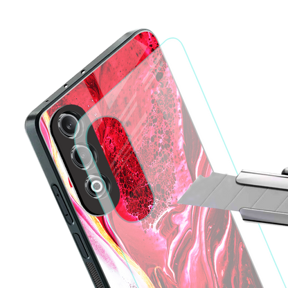 magical pink liquid marble back phone cover | glass case for oneplus nord ce 4