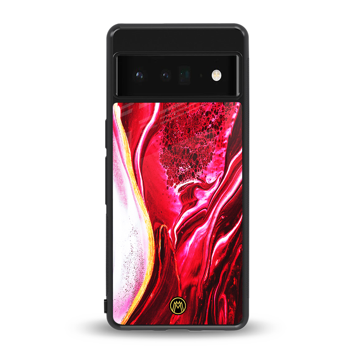 magical pink liquid marble back phone cover | glass case for google pixel 6 pro
