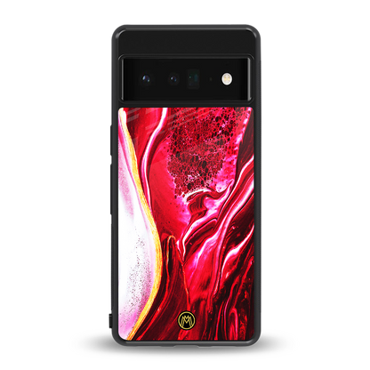 magical pink liquid marble back phone cover | glass case for google pixel 6 pro