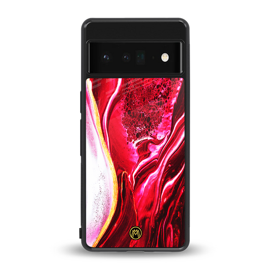 magical pink liquid marble back phone cover | glass case for google pixel 6 pro