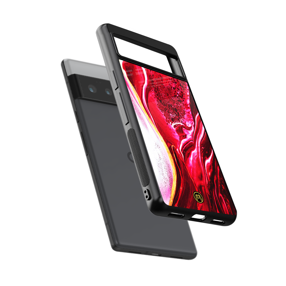 magical pink liquid marble back phone cover | glass case for google pixel 6 pro
