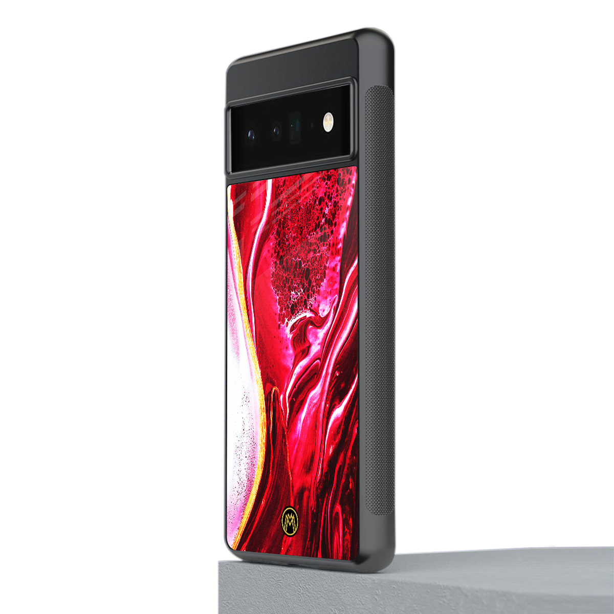 magical pink liquid marble back phone cover | glass case for google pixel 6 pro