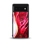 magical pink liquid marble back phone cover | glass case for google pixel 6