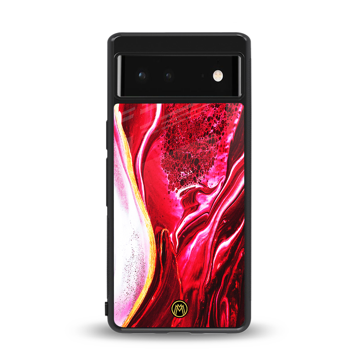 magical pink liquid marble back phone cover | glass case for google pixel 6