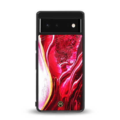 magical pink liquid marble back phone cover | glass case for Google Pixel 6A