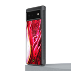 magical pink liquid marble back phone cover | glass case for google pixel 6