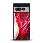magical pink liquid marble back phone cover | glass case for google pixel 7 pro