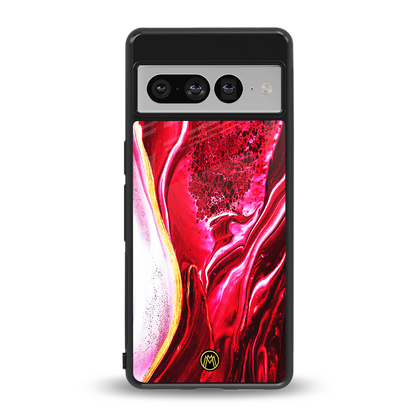 magical pink liquid marble back phone cover | glass case for google pixel 7 pro