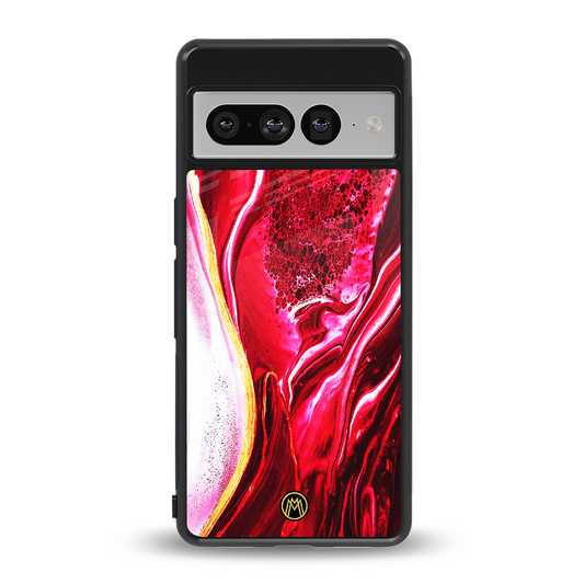magical pink liquid marble back phone cover | glass case for google pixel 7 pro