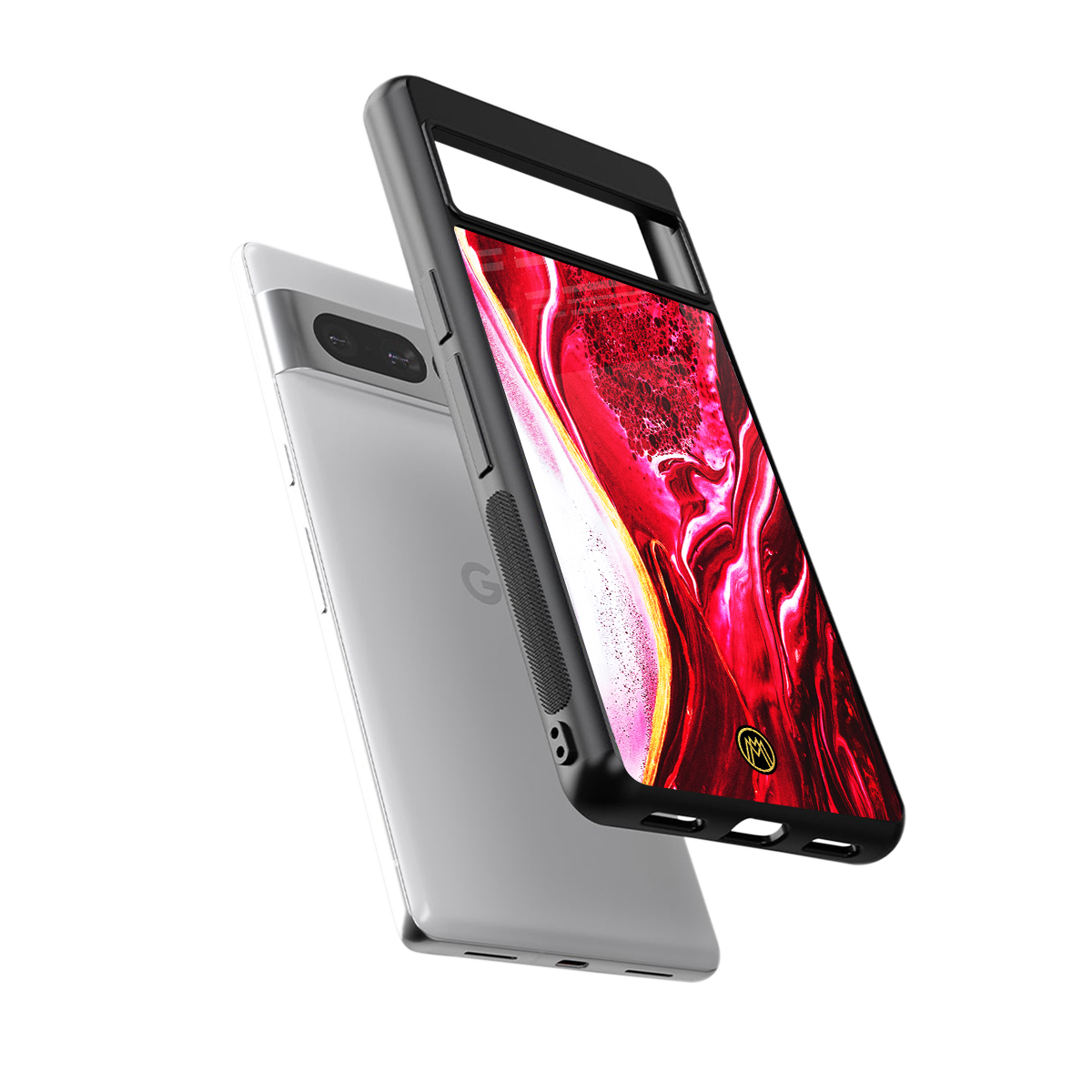 magical pink liquid marble back phone cover | glass case for google pixel 7 pro