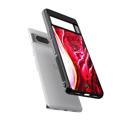 magical pink liquid marble back phone cover | glass case for google pixel 7 pro