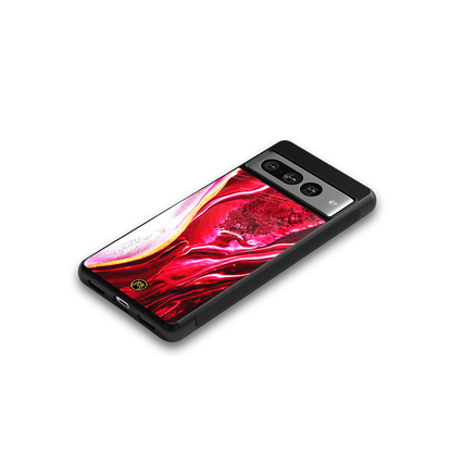 magical pink liquid marble back phone cover | glass case for google pixel 7 pro