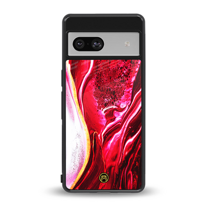 magical pink liquid marble back phone cover | glass case for Google Pixel 7A