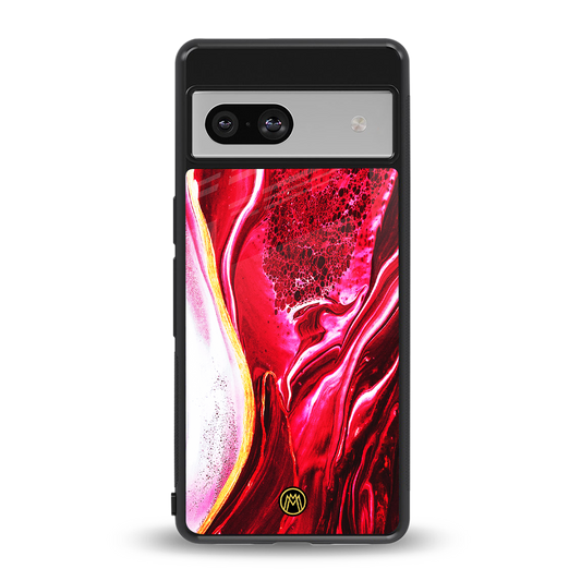 magical pink liquid marble back phone cover | glass case for Google Pixel 7A