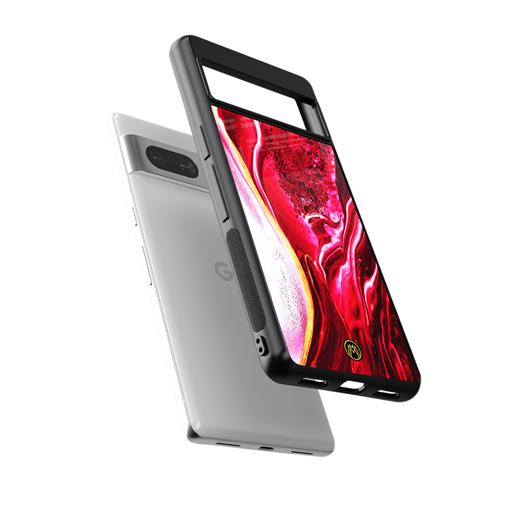 magical pink liquid marble back phone cover | glass case for Google Pixel 7