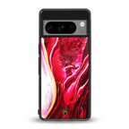 magical pink liquid marble back phone cover | glass case for google pixel 8 pro
