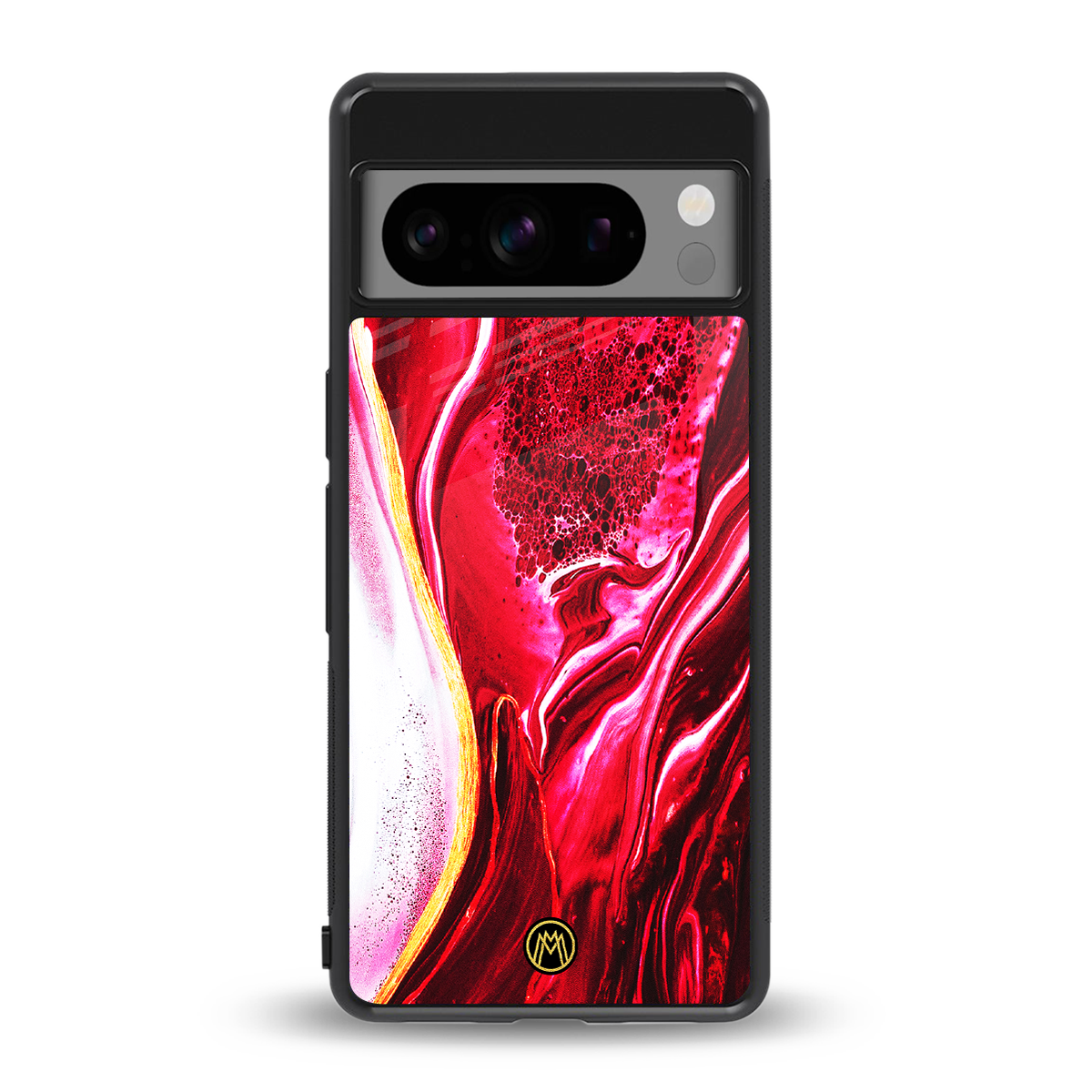 magical pink liquid marble back phone cover | glass case for google pixel 8 pro