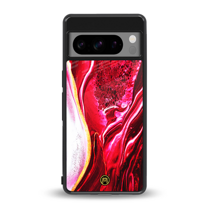 magical pink liquid marble back phone cover | glass case for google pixel 8 pro