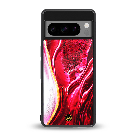 magical pink liquid marble back phone cover | glass case for google pixel 8 pro