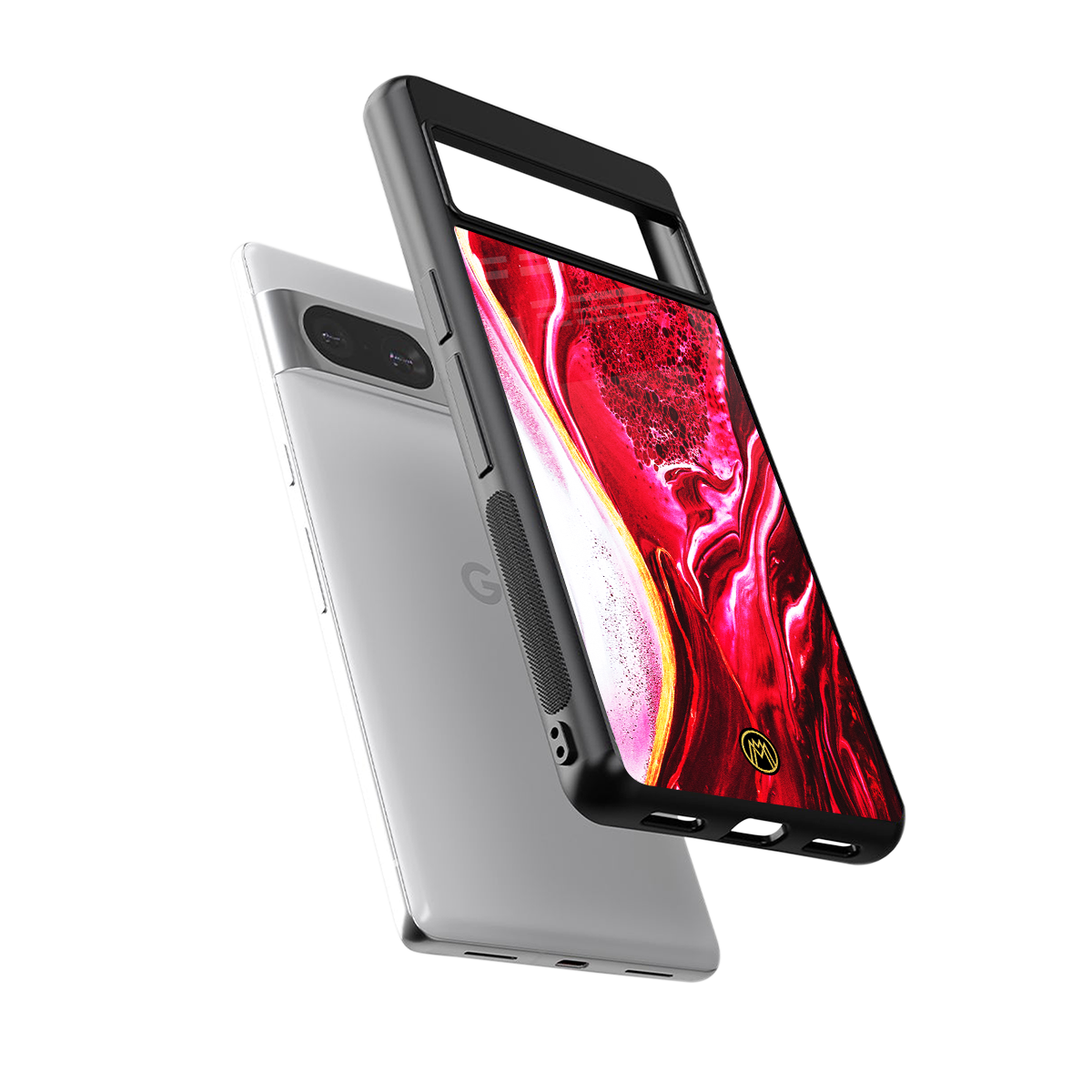 magical pink liquid marble back phone cover | glass case for Google Pixel 8