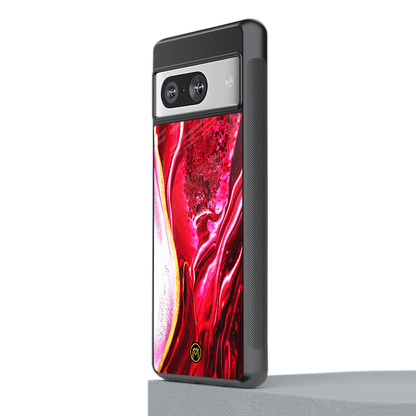 magical pink liquid marble back phone cover | glass case for Google Pixel 8