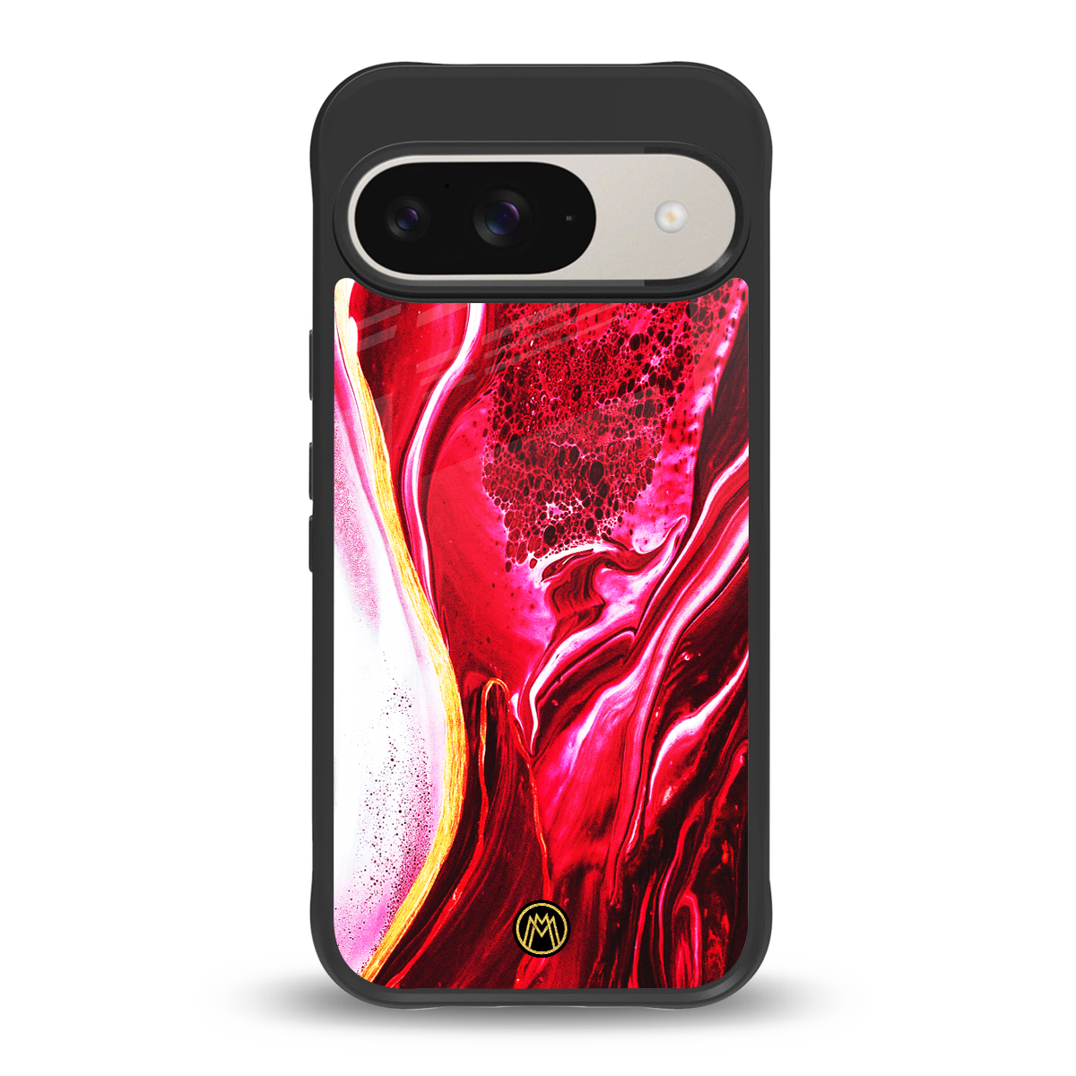magical pink liquid marble back phone cover | glass case for google pixel 9