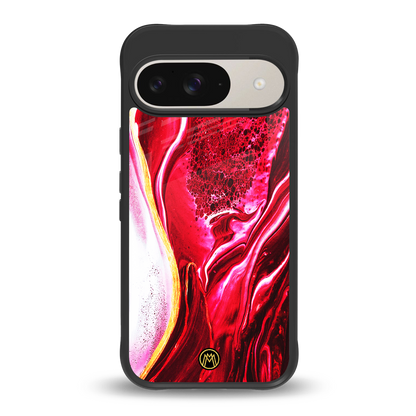magical pink liquid marble back phone cover | glass case for google pixel 9