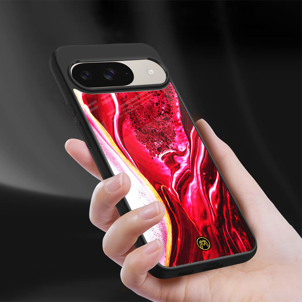 magical pink liquid marble back phone cover | glass case for google pixel 9