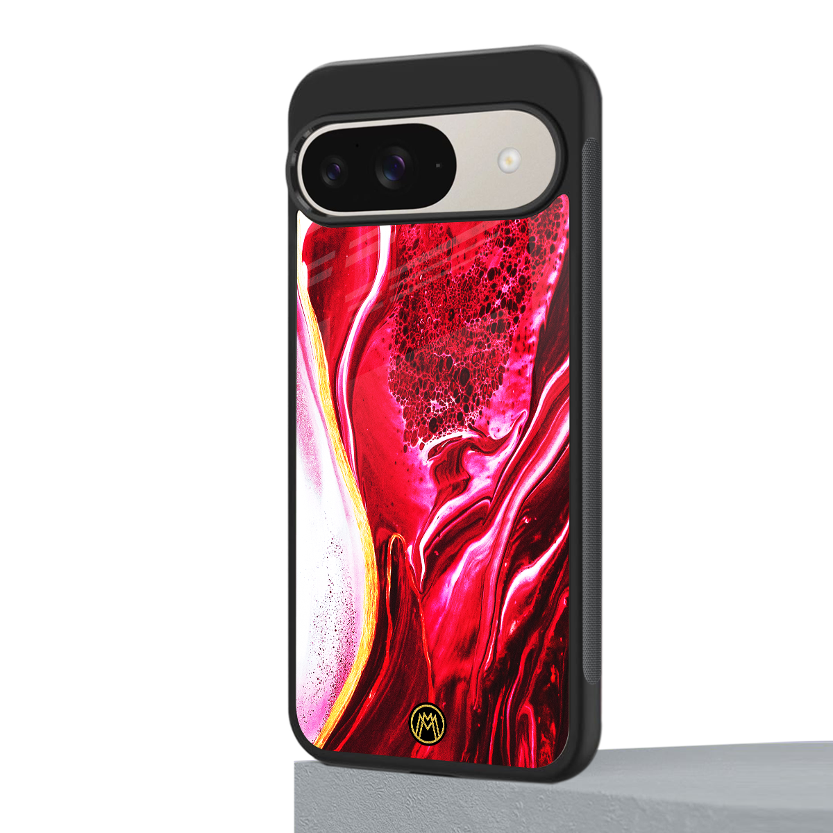 magical pink liquid marble back phone cover | glass case for google pixel 9