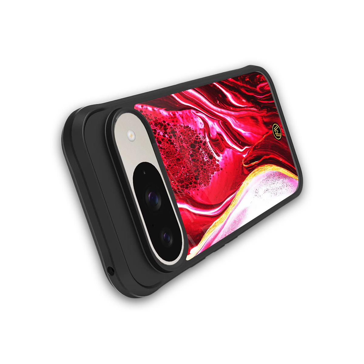 magical pink liquid marble back phone cover | glass case for google pixel 9