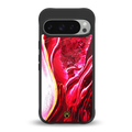 magical pink liquid marble back phone cover | glass case for google pixel 9 pro