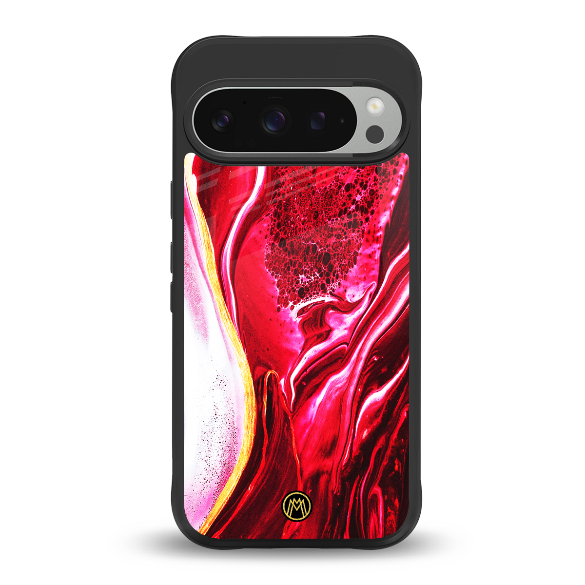 magical pink liquid marble back phone cover | glass case for google pixel 9 pro