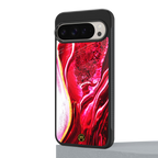 magical pink liquid marble back phone cover | glass case for google pixel 9 pro