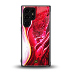 magical pink liquid marble back phone cover | glass case for samsung galaxy s23 ultra