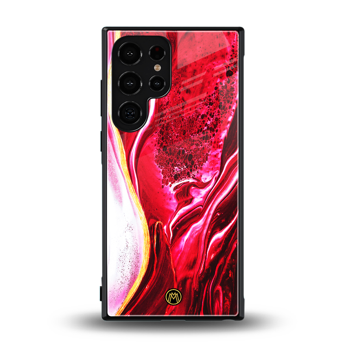 magical pink liquid marble back phone cover | glass case for samsung galaxy s23 ultra