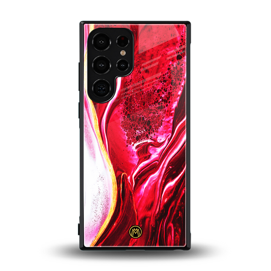 magical pink liquid marble back phone cover | glass case for samsung galaxy s23 ultra