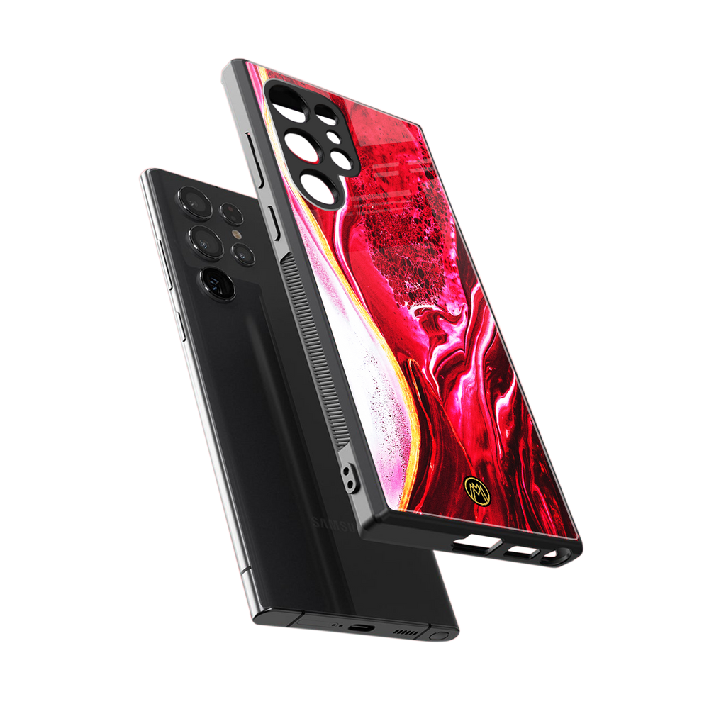 magical pink liquid marble back phone cover | glass case for samsung galaxy s23 ultra