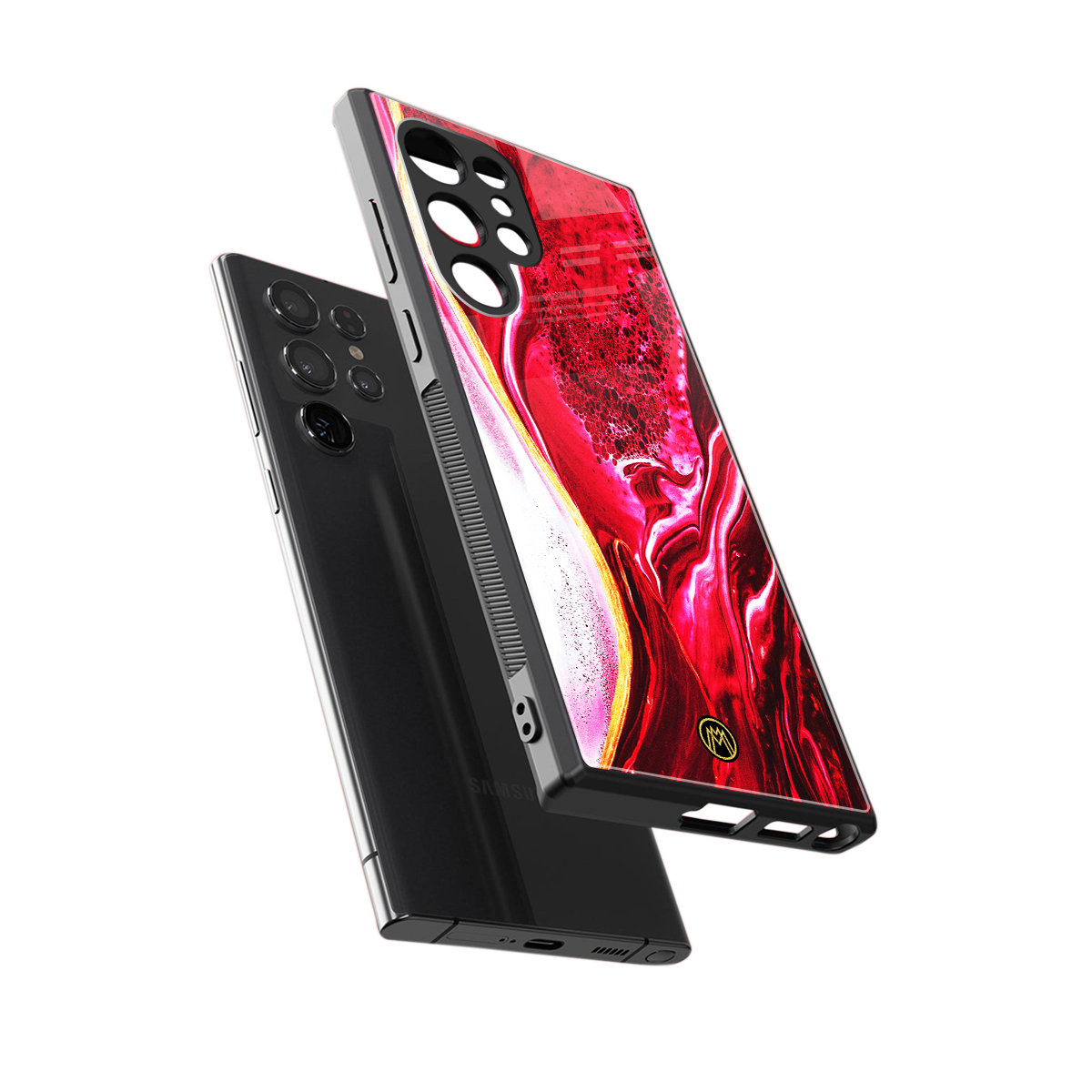 magical pink liquid marble back phone cover | glass case for samsung galaxy s23 ultra