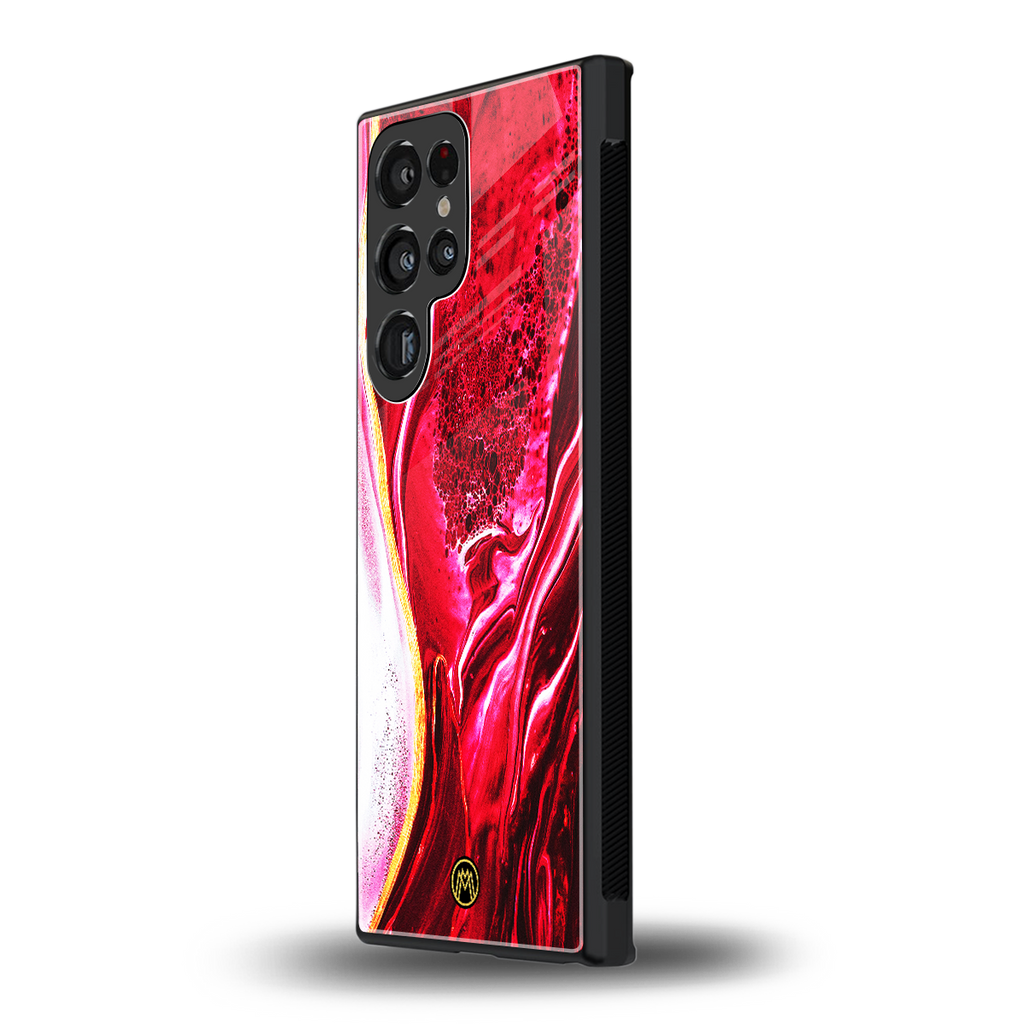magical pink liquid marble back phone cover | glass case for samsung galaxy s24 ultra