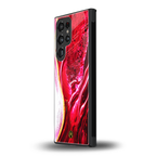 magical pink liquid marble back phone cover | glass case for samsung galaxy s23 ultra