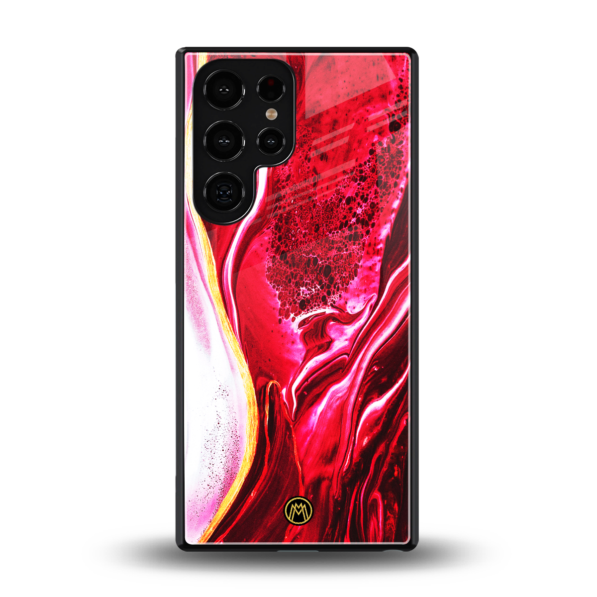 magical pink liquid marble back phone cover | glass case for samsung galaxy s25 ultra