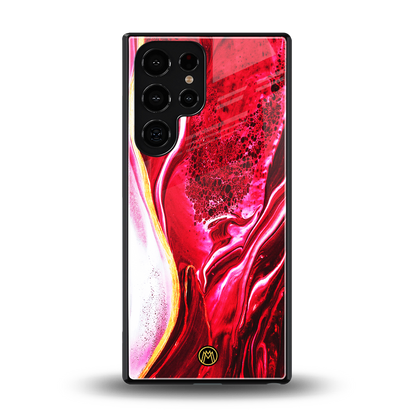 magical pink liquid marble back phone cover | glass case for samsung galaxy s25 ultra
