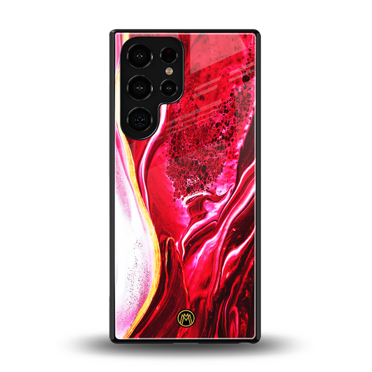 magical pink liquid marble back phone cover | glass case for samsung galaxy s25 ultra