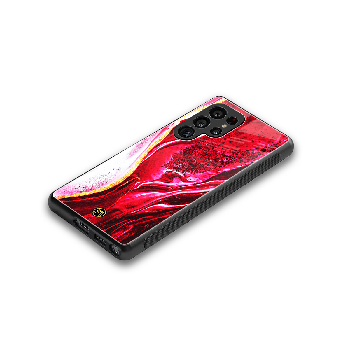 magical pink liquid marble back phone cover | glass case for samsung galaxy s25 ultra