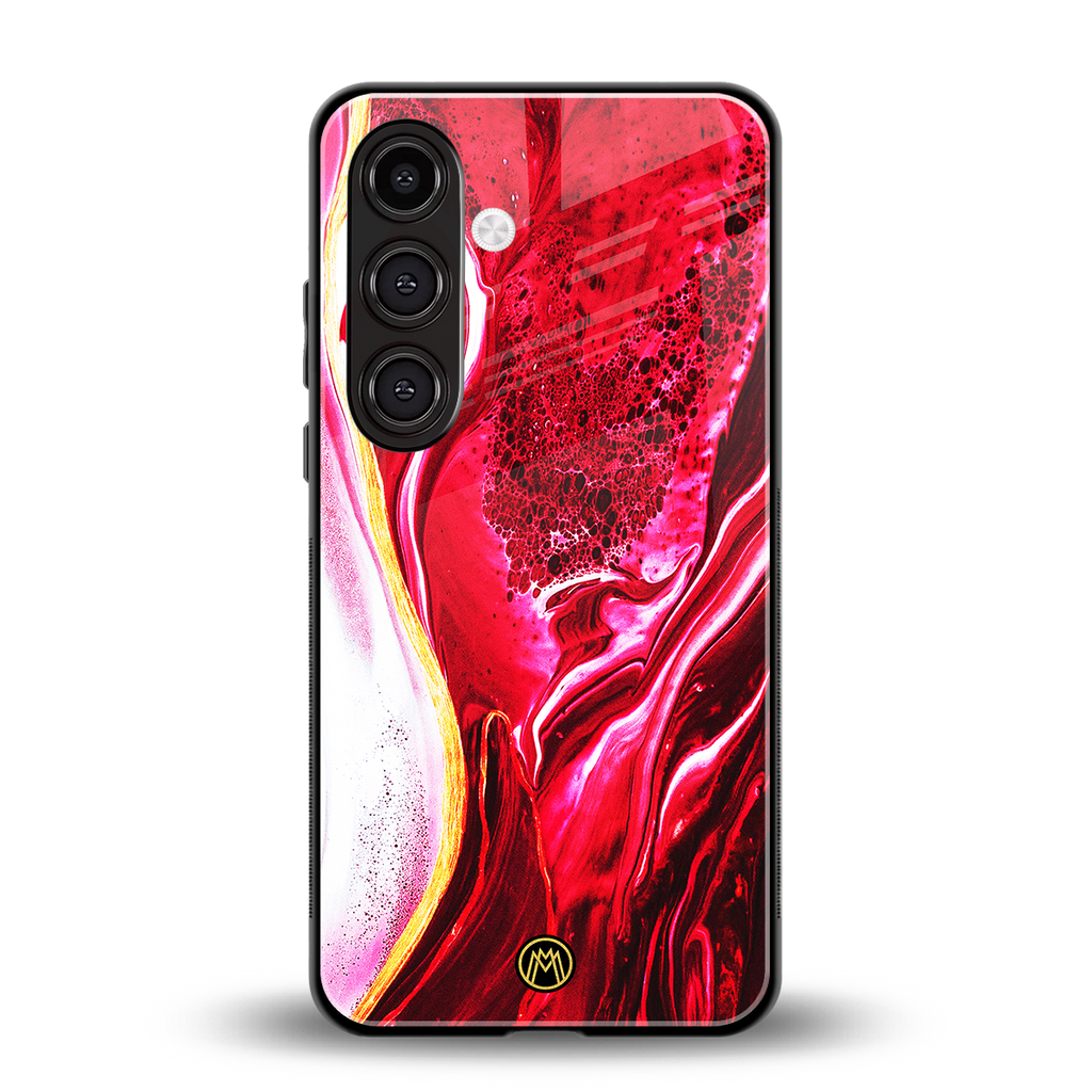 magical pink liquid marble back phone cover | glass case for samsung galaxy s25