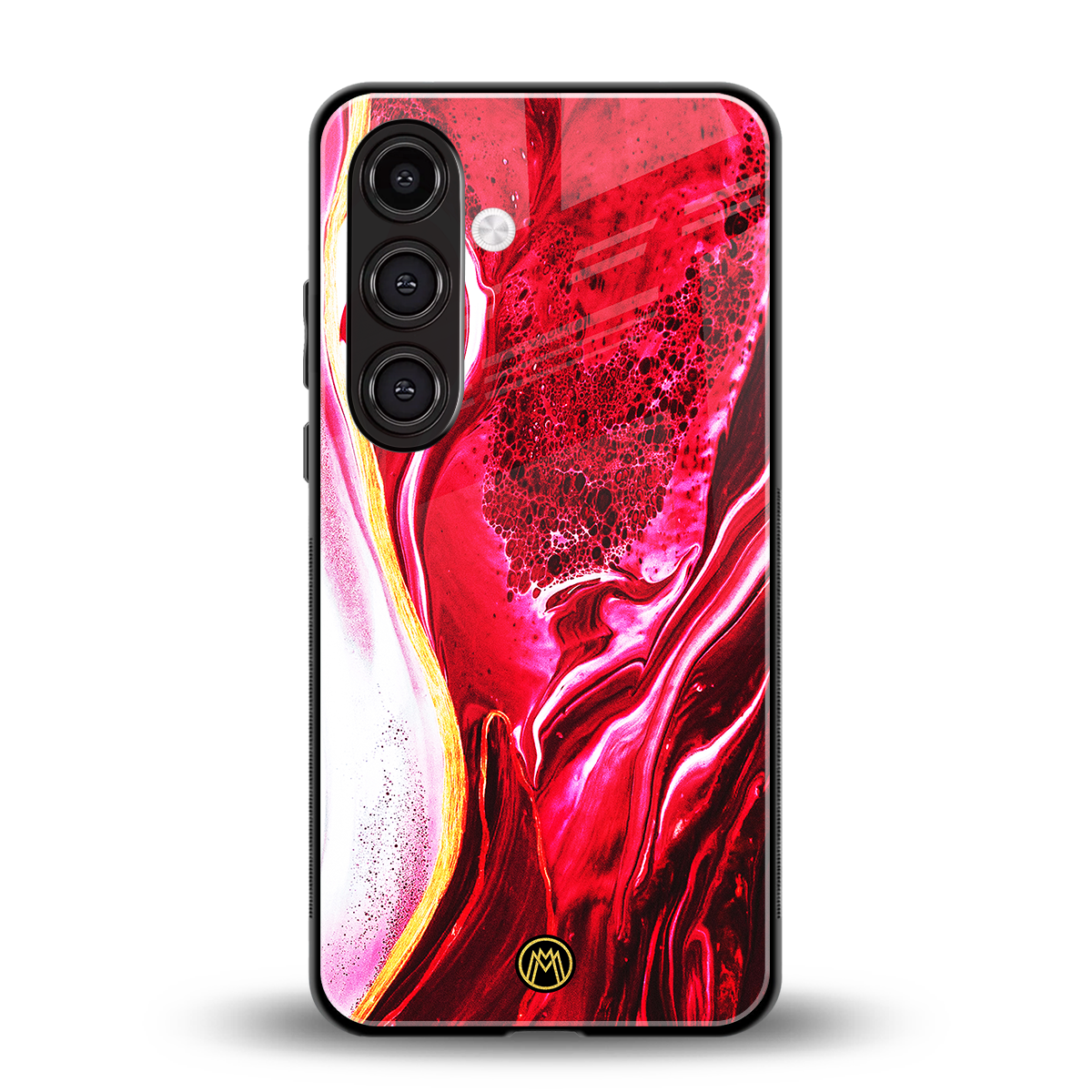 magical pink liquid marble back phone cover | glass case for samsung galaxy s25
