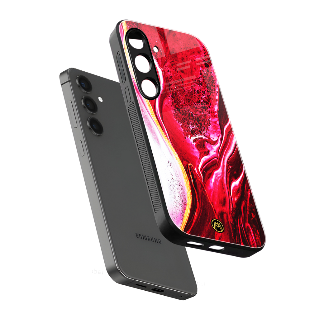 magical pink liquid marble back phone cover | glass case for samsung galaxy s24