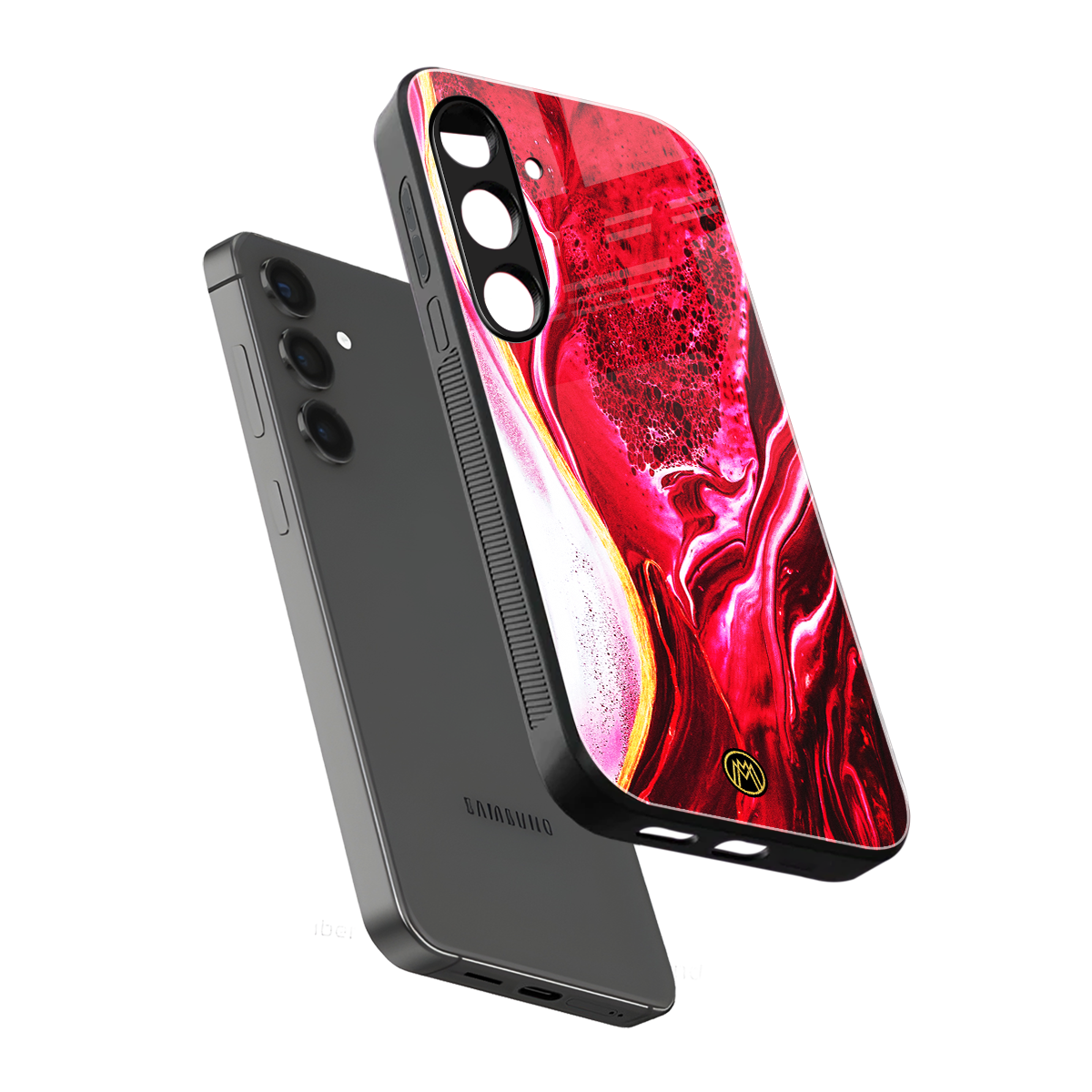 magical pink liquid marble back phone cover | glass case for samsung galaxy s24